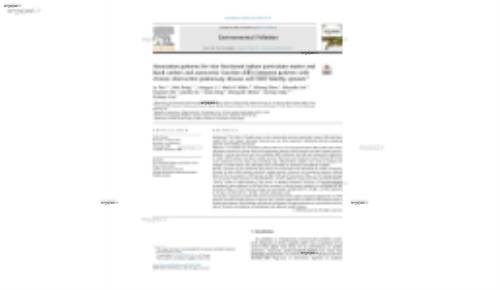 Association patterns for size-fractioned indoor particulate matter and black carbon and autonomic function differ between patients with chronic obstructive pulmonary disease and their healthy spouses*